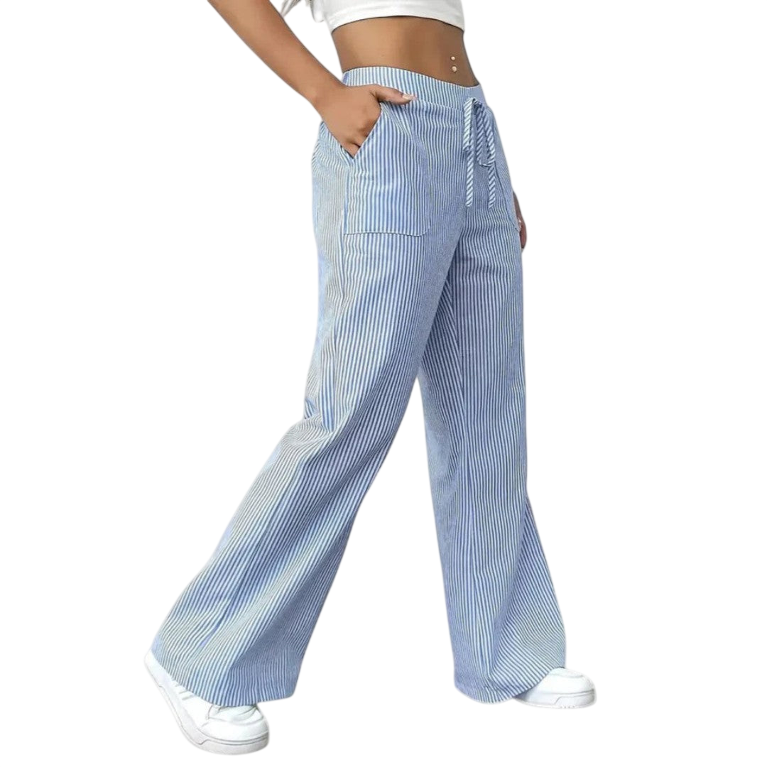 Dominique - Comodi pantaloni larghi con dettagli eleganti
