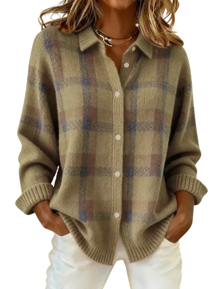 Victoria | Maglione Retro in lana artigianale con Contrasto Casual