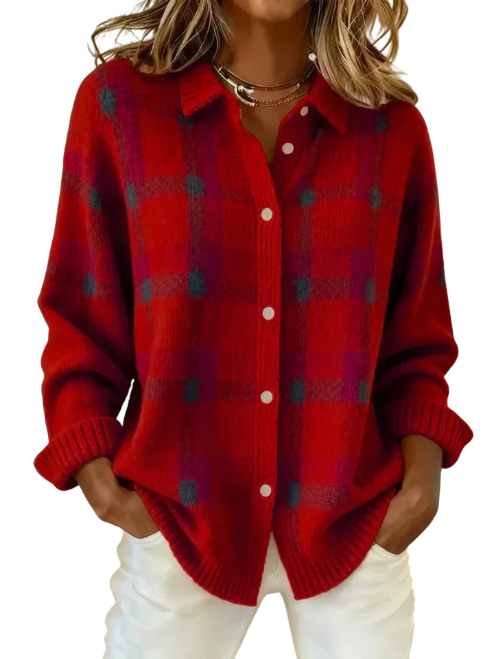 Victoria | Maglione Retro in lana artigianale con Contrasto Casual