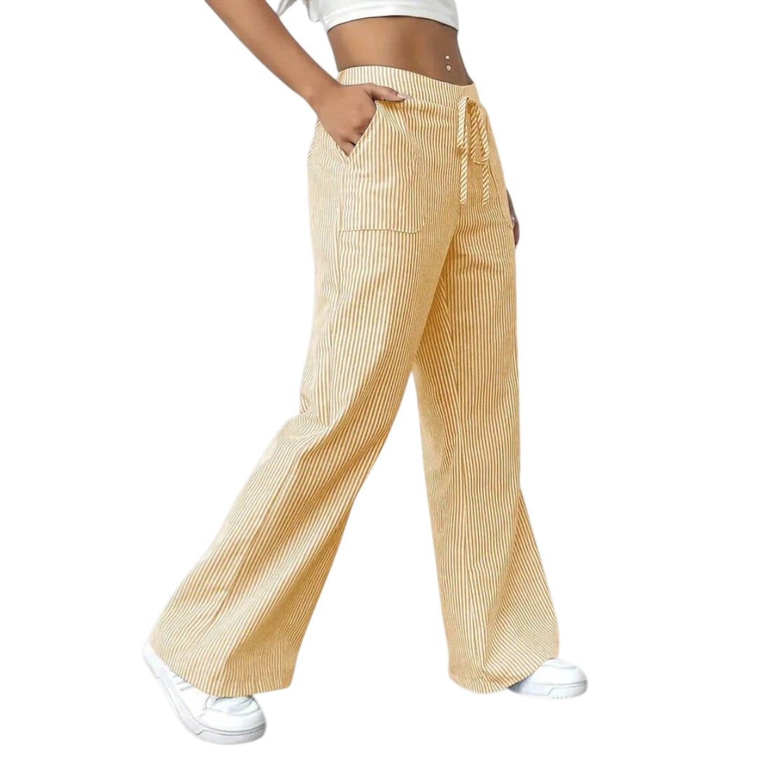Dominique - Comodi pantaloni larghi con dettagli eleganti