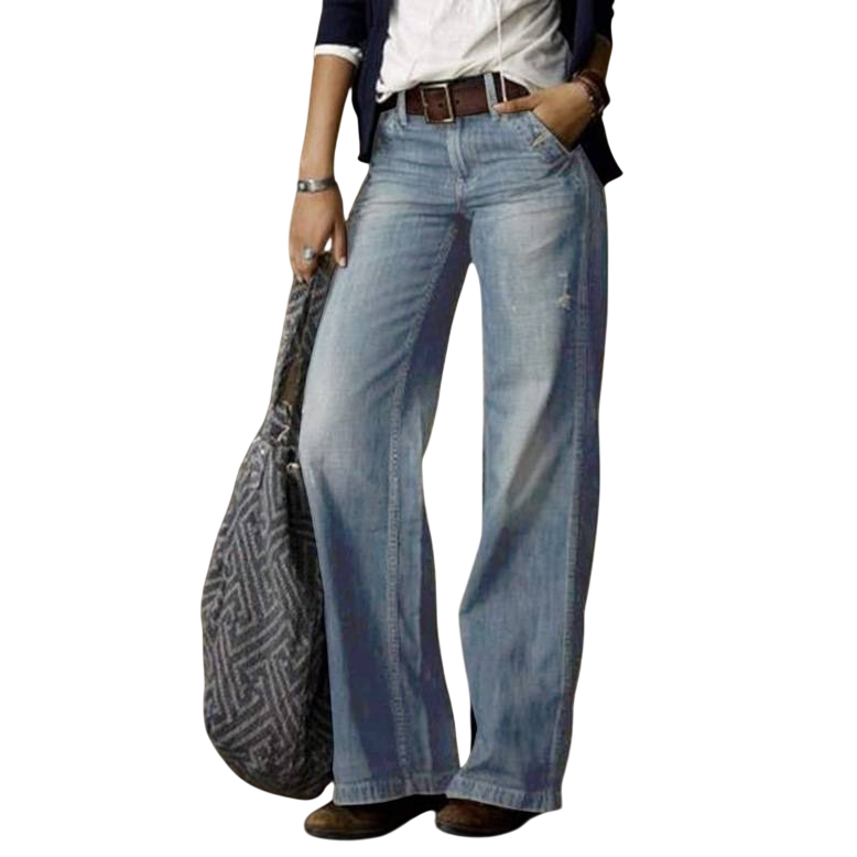 Cess - Pantaloni in Denim con Gamba Larga