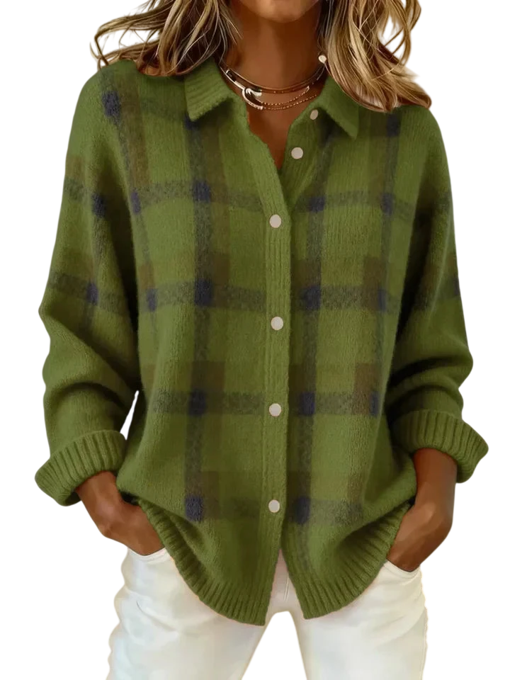 Victoria | Maglione Retro in lana artigianale con Contrasto Casual