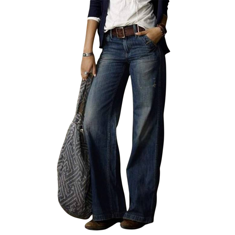 Cess - Pantaloni in Denim con Gamba Larga